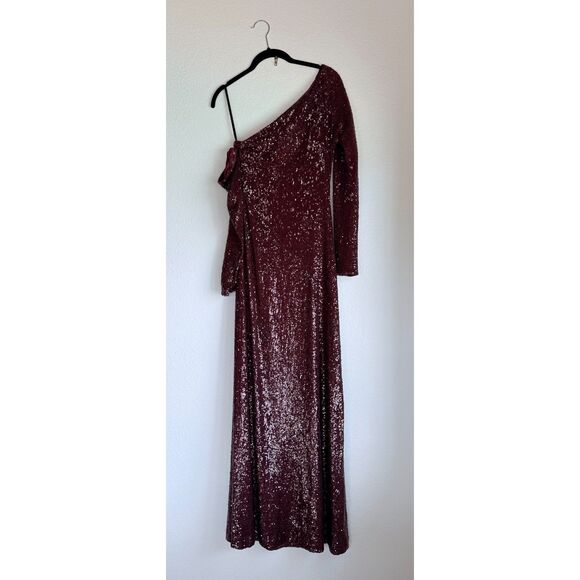 NWT Donna Karan NY Social Occasion Asymmetric Sequined Gown in Scarlet Size 2 - Picture 8 of 13